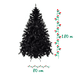thumbnail image 2 of Árbol De Navidad La Merced Pino Ramas Montables Negras Altura 1.80 m Artificial Plástico Resistente, 2 of 4