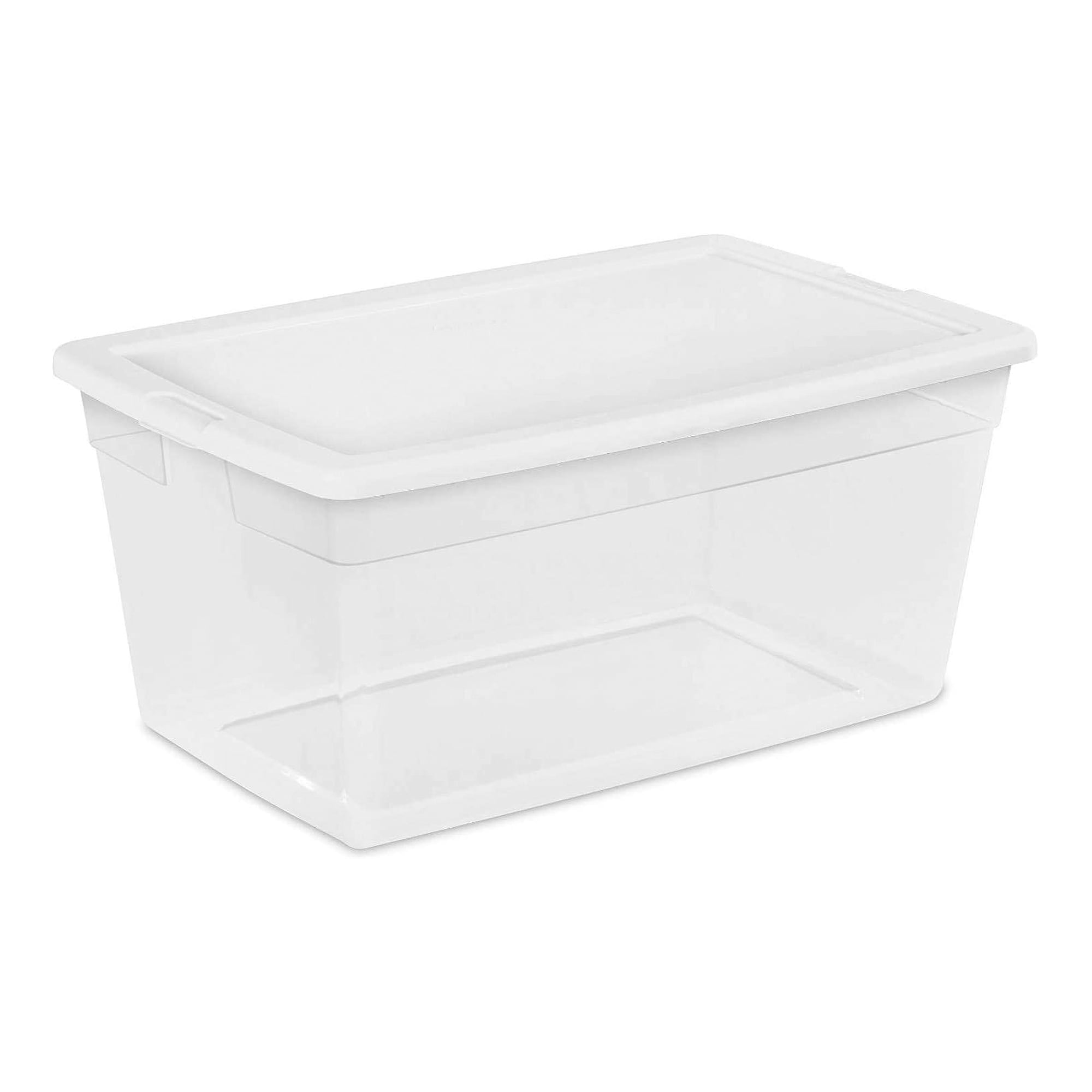 Sterilite 90 Quart Storage Box Container with Clear Base & White Lid