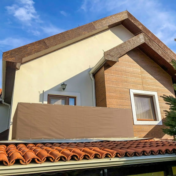 Curtain,Summer Balcony Privacy Curtain Fence Sunshade Rain Proof Decorative Cord 5m×0.9m