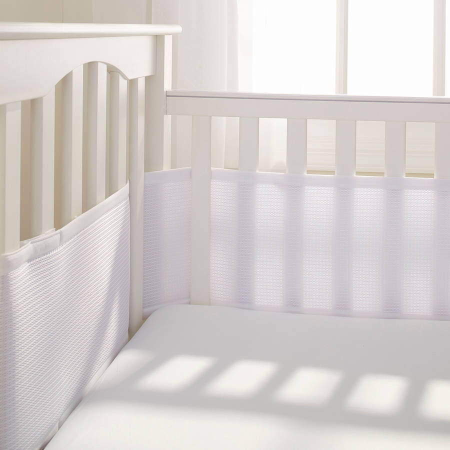 navy mesh crib bumper