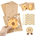 thumbnail image 2 of CCOCC 100 Pcs Paper Bakery Bag with 100 Stickers Heat Sealable Cookies Bag Donut Bag with Clear Front Window Food Grade Biscuit Bag 20x18cm Pastry Paper Bag for Treat Snack Cookie Waffle Cake, 2 of 7