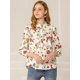 thumbnail image 3 of Allegra K Blusa Cuello Alto Camisa Floral Con Botones Mangas De Pulsera Para Mujeres Beige Claro S Unique Bargains Blusa, 3 of 6