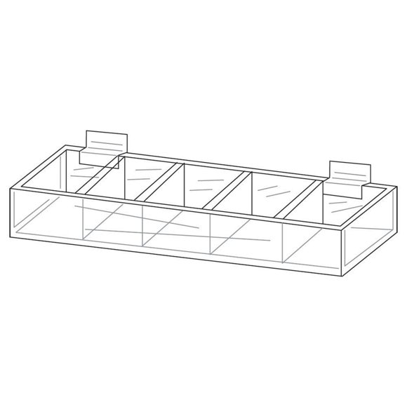 Five Pocket Acrylic Display Trays for Slatwall, 29994