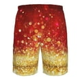 thumbnail image 6 of Kdxio Red Gold Glitter Pattern Mens Casual Shorts - Drawstring Summer Beach Sports Shorts for Men, 6 of 9