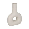 thumbnail image 6 of Modern Decorative Vase - Unique Cut-Out Design - Stoneware & Dolomite - Contemporary Accent for Home, Office, Bedroom, or Living Room - 8" Ivory, 6 of 10