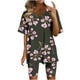 thumbnail image 2 of Blusas para las Mujeres Casual Impreso Cuello en V Manga Corta Blusa Pantalones Cortos, Conjuntos de Ropa para las Mujeres, 2 of 6