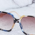 thumbnail image 3 of CIMAXIC Plastic Sunglasses Fashionable Sunglasses Pearls Decorative Personalized Durable Outdoor Square Glasses for Woman (Blue Floral Frame and Tea Color Lens Style),5.91"X2.36"X5.51", 3 of 5