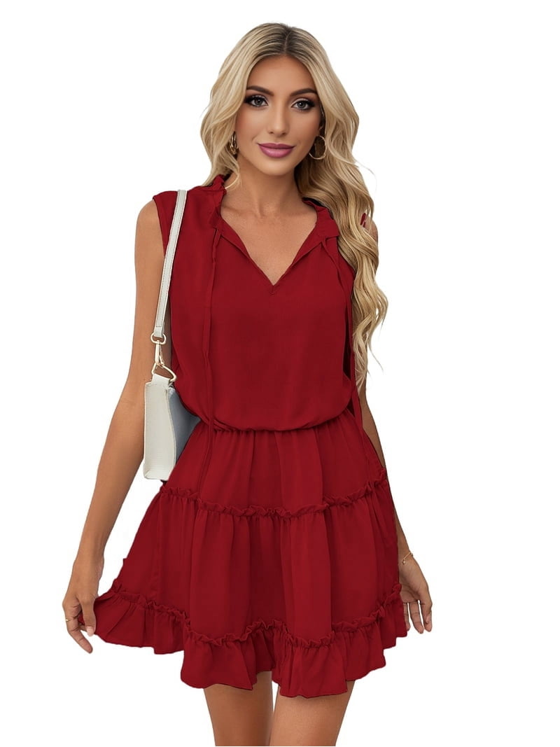 red colour short dress for women red sparkly dress short Strapless Sequin Mini Dress- Red