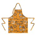 thumbnail image 2 of Halloween Pumpkin Words Apron-Garden Aprons for Women with Pockets-Cotton Linen Waterproof Kitchen Cooking Gardening Aprons Adjustable for Kitchen,Cooking,BBQ and Salon 32"x27", 2 of 7
