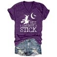 thumbnail image 1 of WEAIXIMIUNG T-Shirt Décontracté pour Femmes Imprimé Lettre Col en V Manches Courtes avec Options de Couleur, 1 of 2