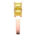 thumbnail image 4 of 2.61 ct Brilliant Emerald Cut Natural Citrine 14k Rose Gold Eternity Band SZ 5, 4 of 6