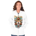 thumbnail image 4 of Stay Wild Tiger Head Rose Tattoo Zip Up Hoodie Men's Women's Brisco Brands X, 4 of 6