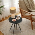 thumbnail image 6 of CERBIOR Round Side Table, End Table for Indoor & Outdoor Use, Small Side Tables for Small Spaces All Matte Black, 6 of 7