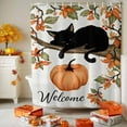 thumbnail image 3 of Shower Curtain 36"W x 72"L Welcome Thanksgiving Black Cat Pumpkins Fabric Shower Curtains Set with Hooks Water Repellent Bathroom Curtains Machine Washable Bathroom Accessories, 3 of 6