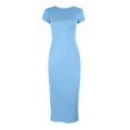 thumbnail image 6 of Women's 2024 Summer Short Sleeve Tshirt Dress Casual Crew Neck Beach Long Maxi Dresses, 6 of 6
