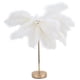 thumbnail image 2 of Lámpara de mesa de plumas de avestruz G4, luz nocturna, lámpara decorativa para dormitorio, sala de bodas, enchufe blanco de EE. UU. 110V, 2 of 14