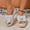 Silver, variant on Women's Bow Wedge Sandals Thick Sole Open Toe Non-Slip Comfortable Beach Slides Summer Black 5.5