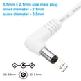 thumbnail image 2 of Uxcell USB 2.0 A Type to DC 5.5x2.1mm 90 Degree Angle Barrel Jack Power Cable, 5pcs Wire Adapter Connector Cord, White, 2 of 5