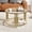31.5" Clear Glass Coffee Table, variant on 31.5" Glass Coffee Table with Storage, Circle Center Table with Shelf, 2 Tier Round Coffee Table for Living Room Modern Black Mirror Coffee Table, Circular Metal Drum Base, Gold Finish & Lower Shelf