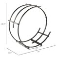 thumbnail image 3 of Outsunny 28" Round Firewood Rack Holder Log Storage Rack, 110 lbs. Weight Capacity, Black, 3 of 10