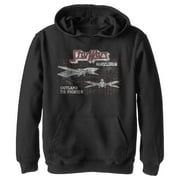 Boy's Star Wars: The Mandalorian TIE Fighter Grid Pull Over Hoodie Black X Large