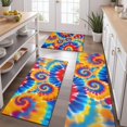 thumbnail image 2 of Colorful Tie Dye Multi Spiral Pattern Kitchen Rugs Sets Of 3,Kitchen Runner Rugs Non Skid Washable,Decorative Kitchen Floor Mats for Kitchen,Sink,Laundry,17"x30"+ 17"x47" + 17"x59", 2 of 6
