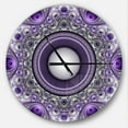 thumbnail image 1 of DesignArt Purple Fractal Pattern with Circles Large Wall Clock, 1 of 2