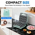 thumbnail image 4 of Mailand Mini Donut Maker Machine, Bake 12 x 2.2 Inch Mini Doughnuts, Electric Doughnut Maker, Non-stick Donut Pan, Aqua, 4 of 8