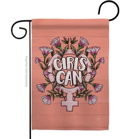 Breeze Decor G165251-BO Girl Can Support Feminism 13 x 18.5 in. Double-Sided Decorative Vertical Garden Flags for House Decoration Banner Yard Gift