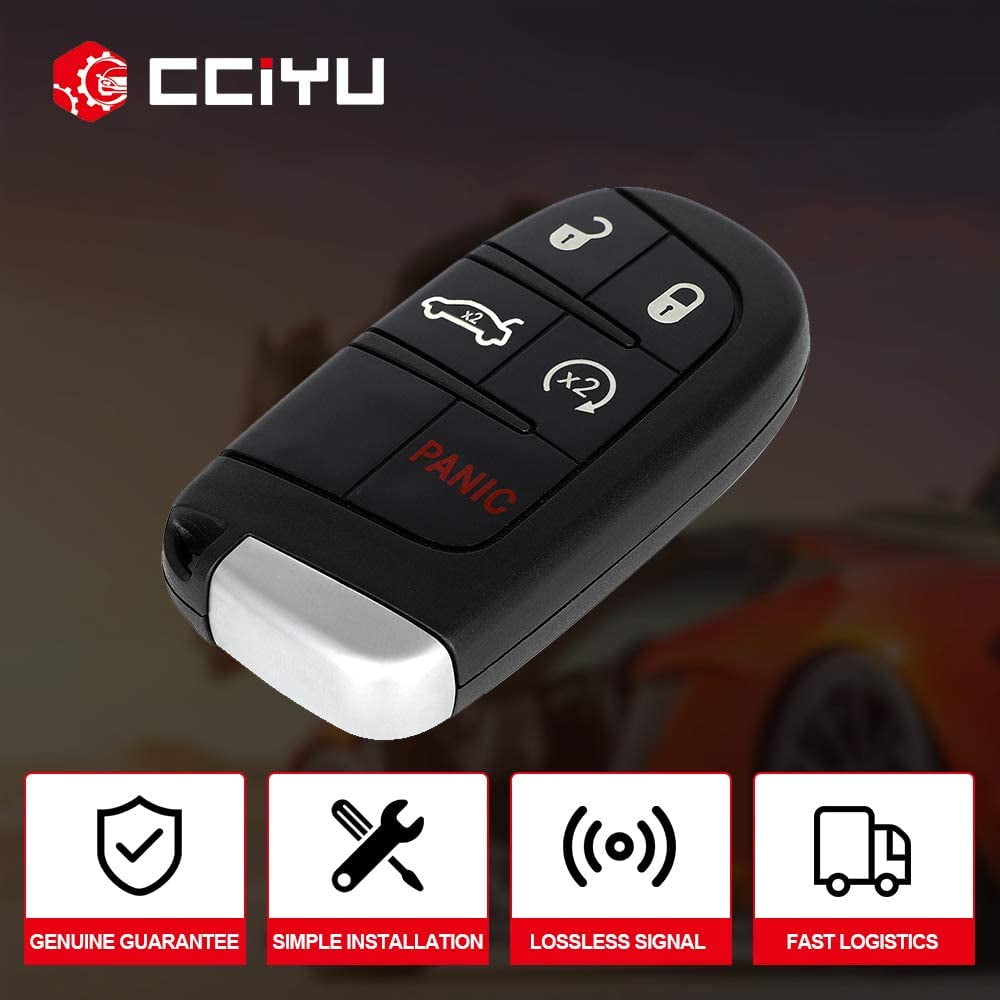 cciyu 1 X Flip Key Fob Uncut Blade 4 Buttons Replacement for 2011-2018 for D odge Charger 2015-2018 for D odge Challenger with FCC M3N-40821302 SHELL CASE