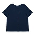 thumbnail image 2 of ITFABS Female Tops, Solid Color Round Collar Short Sleeve T-Shirt Pullover, 2 of 7