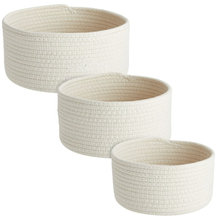 Farmlyn Creek Woven Baskets for Storage, Cotton Rope Bins in 3