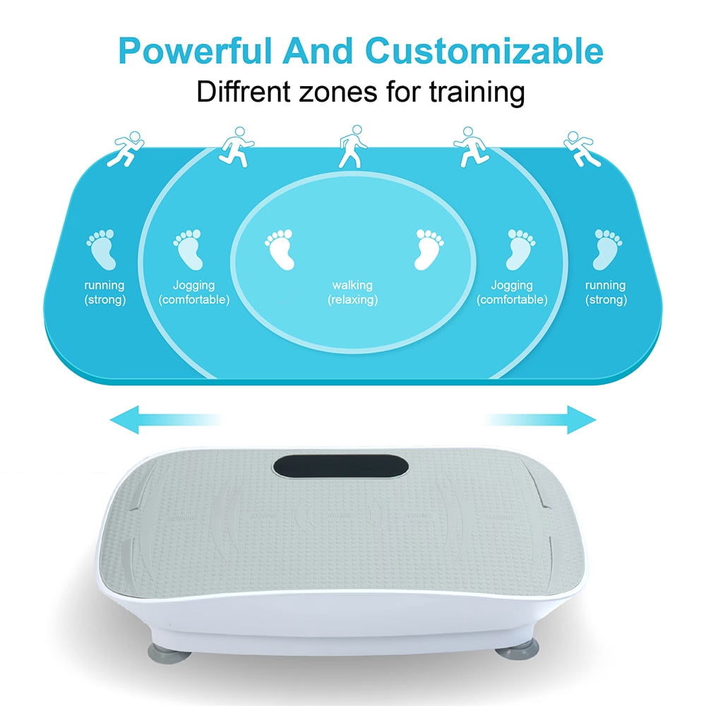 LOHASLY Vibration Plate Machine w/Handle 120 Speed Lymph Drain Fat Burn Weight Loss Home GymMen/Women(Grey)