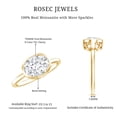 thumbnail image 6 of Rosec Jewels Oval Moissanite East West Engagement Ring 2 Carat - 7X9 mm Moissanite Bezel Set Ring - D-VS1 Quality, 14K Yellow Gold, US 10.00, 6 of 7