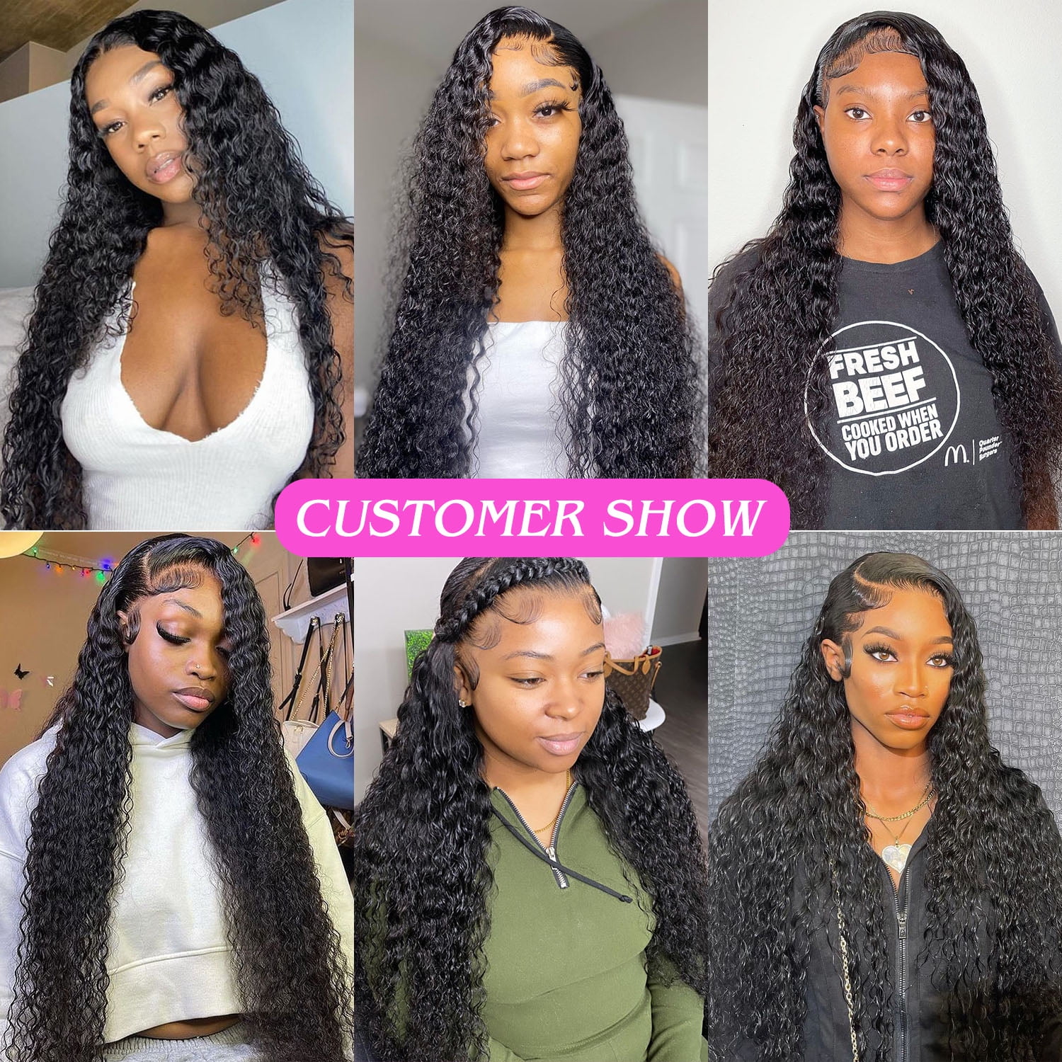 Water Wave Lace Front Wigs Human Hair Wigs for Black Women 13x4 HD Lace Frontal Wigs Human Hair 150% Density Pre Plucked with Baby Hair 20 Inch Curly Human Hair Wigs