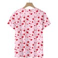 thumbnail image 5 of Hyknon Hauts pour Femmes Été Saint-Valentin Imprimé Amour Manches Courtes Décontracté Col Rond Chandail-Over Doux Polyvalent pour Femmes, 5 of 5