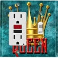 thumbnail image 1 of Metal Light Switch Wall Plate Outlet Cover (Queen Crown Blue - Single Rocker Single Toggle), 1 of 2