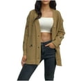 thumbnail image 1 of RXIRUCGD Blouse à Manches Longues Col en V pour Femmes Rayée Ample Assortie, Kaki, Taille : m, 1 of 3