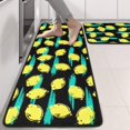 thumbnail image 2 of Kitchen Rugs Sets Of 2,Yellow Lemon Fruit Slices Black Pattern Anti Fatigue Kitchen Mat Rugs Non Slip Washable,Decorative Kitchen Floor Mats for Kitchen,Sink,Laundry,17"x47"+17"x47", 2 of 5