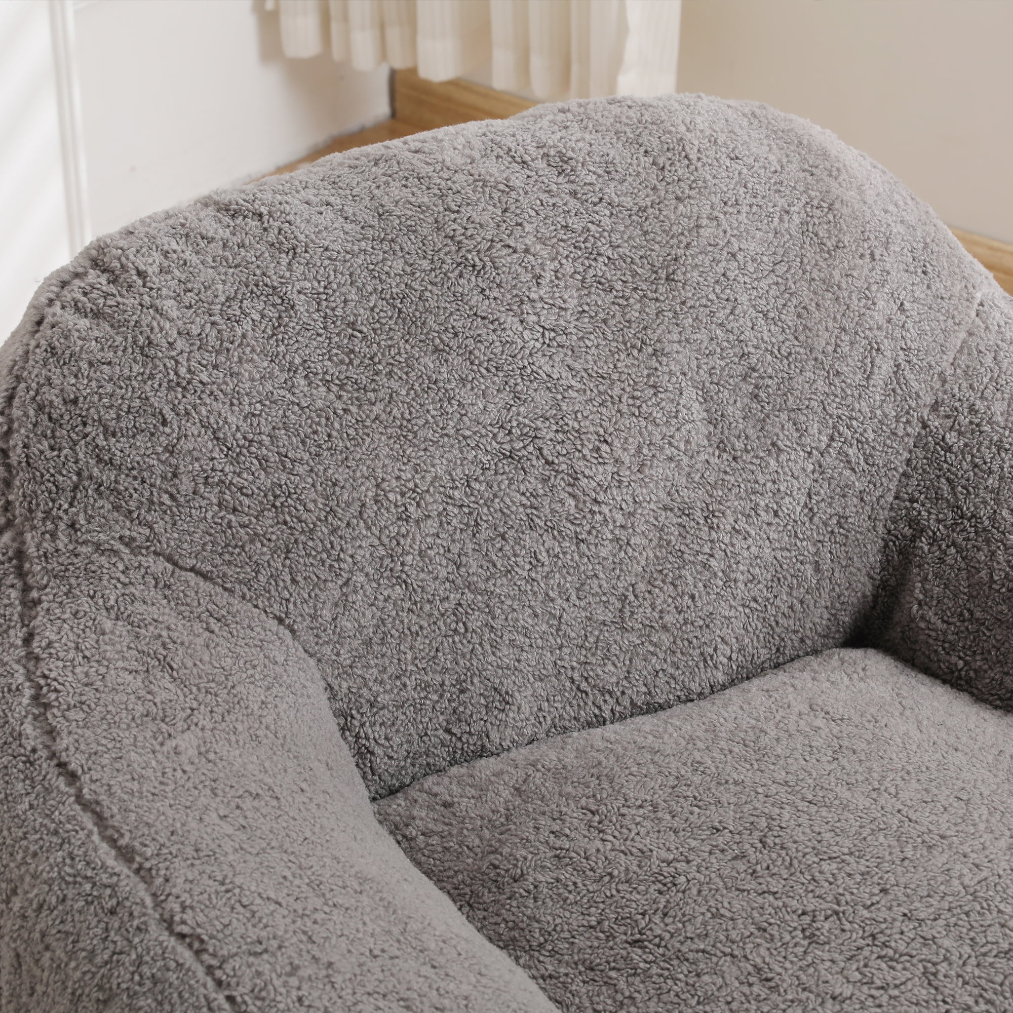 Kumix Bean Bag Chair, Comfy Beanbag Giant Bean Bag Chair for Adults with Spacious Design Bean Bag Couch with Armrest Large Bean Bag Chair with Memory Foam Filler for Living Room Bedroom, Gray