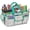 Spring Bloom, variant on Large Craft Storage Tote Bag with Multiple Pockets, Scrapbooking Carrying Case Storage Caddy with Handle for Sewing, Art, Desktop, Baby Care Supplies (Emerald Illusions)
