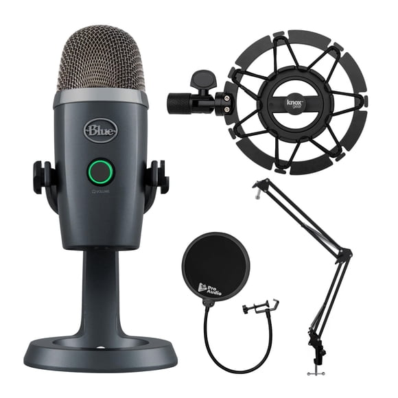 Micrófono USB Blue Yeti Nano Shadow Grey con accesorios