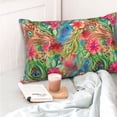 thumbnail image 4 of Yiaed Peacock Feathers And Flowers Print Brushed Microfiber Envelope Pillowcases, Standard,Envelope Closure Pillow Cases(No pillow core)-14"x20", 4 of 6
