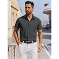 thumbnail image 4 of RICHCOIN Short Sleeve Mens Dress Shirts Casual Solid Shirts for Men Button Down Business Shirt, 4 of 7