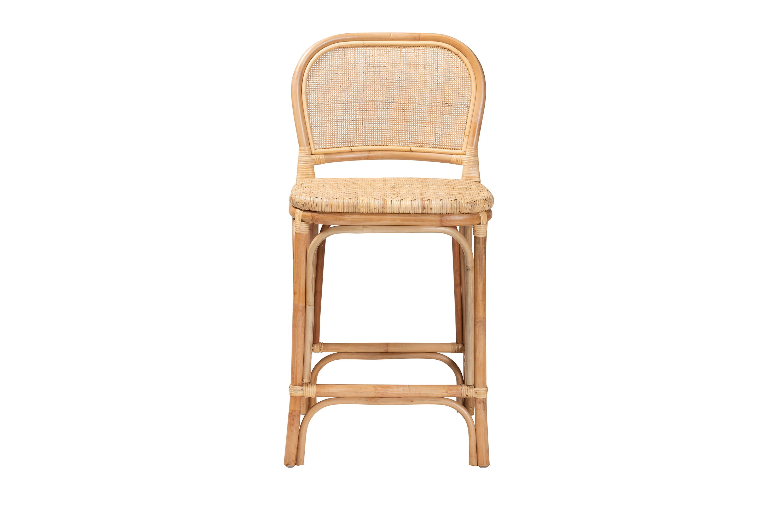 bali & pari Adrena Rattan Counter Stool, Natural Brown