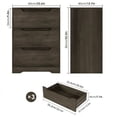 thumbnail image 2 of Homfa 3 Drawer Dresser, 23.6'' W Nightstand Chest of Drawer for Bedroom Living Room, Dark Brown, 2 of 7