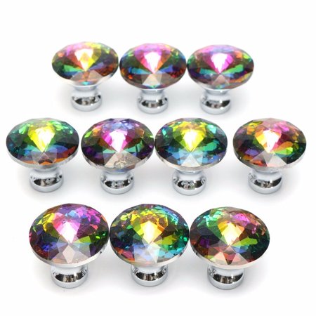 10 Pack Multicolored Cabinet Door Drawer Knob Colorful Diamond