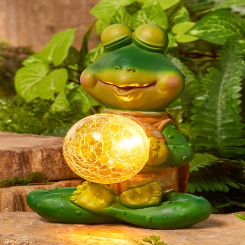 Meditation Pose Solar Animal Garden Statues-Frog - Walmart ...
