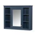 thumbnail image 5 of GZXS Modern Wall-Mounted Bathroom Cabinet with Mirror Door & Open Storage, Adjustable Interior Shelf, MDF Construction Medicine Cabinet, 35.03" x 7.32" x 27.5" (Blue), 5 of 7