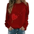 thumbnail image 2 of Clearance Oversized Crewneck Sweatshirt Women Women's Fashionable Round Neck Casual Valentine's Day Love Printed Long Sleeved Top Sweatshirt, 2 of 4